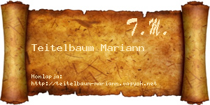 Teitelbaum Mariann névjegykártya